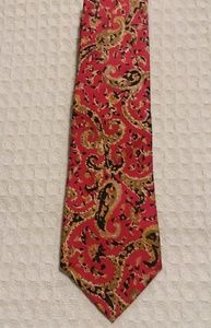 Zodiac Mens 100% Silk Paisley Print Tie